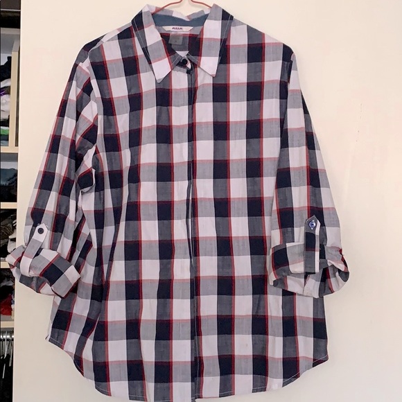 Ladies Shirt red white blue. - Picture 2 of 4